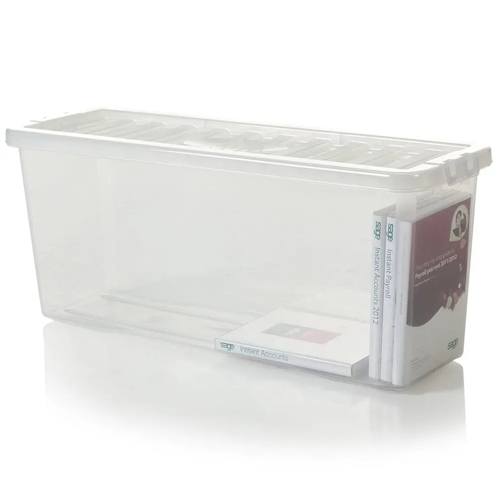Pack of 4 - Deep Shelf Crystal 36 DVD Plastic Storage Boxes and Lids Wham Storage