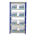 Clicka 265 Shelving with 37L Wham Crystal Boxes and Lids Racking