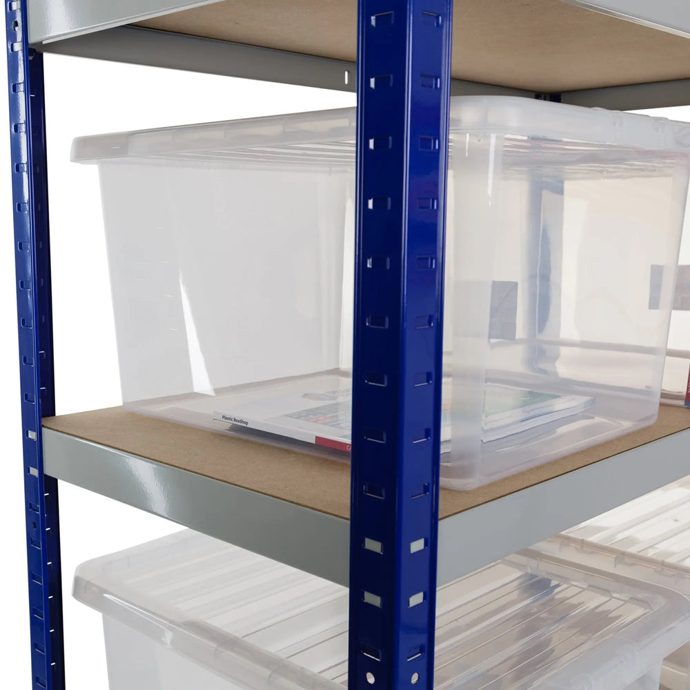 Clicka 265 Shelving with 37L Wham Crystal Boxes and Lids Racking