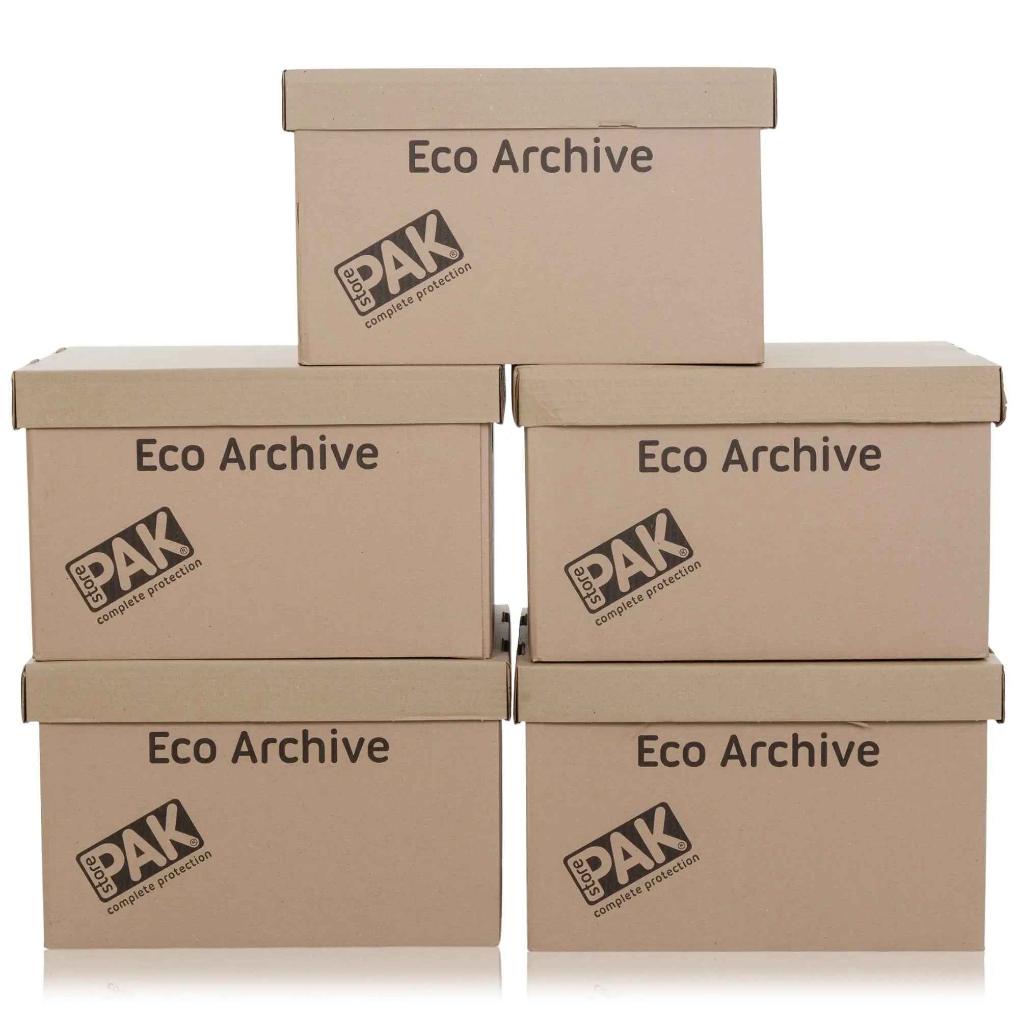 Pack of 5 Eco Archive Cardboard Boxes 400x330x250mm | Plastic Box Shop