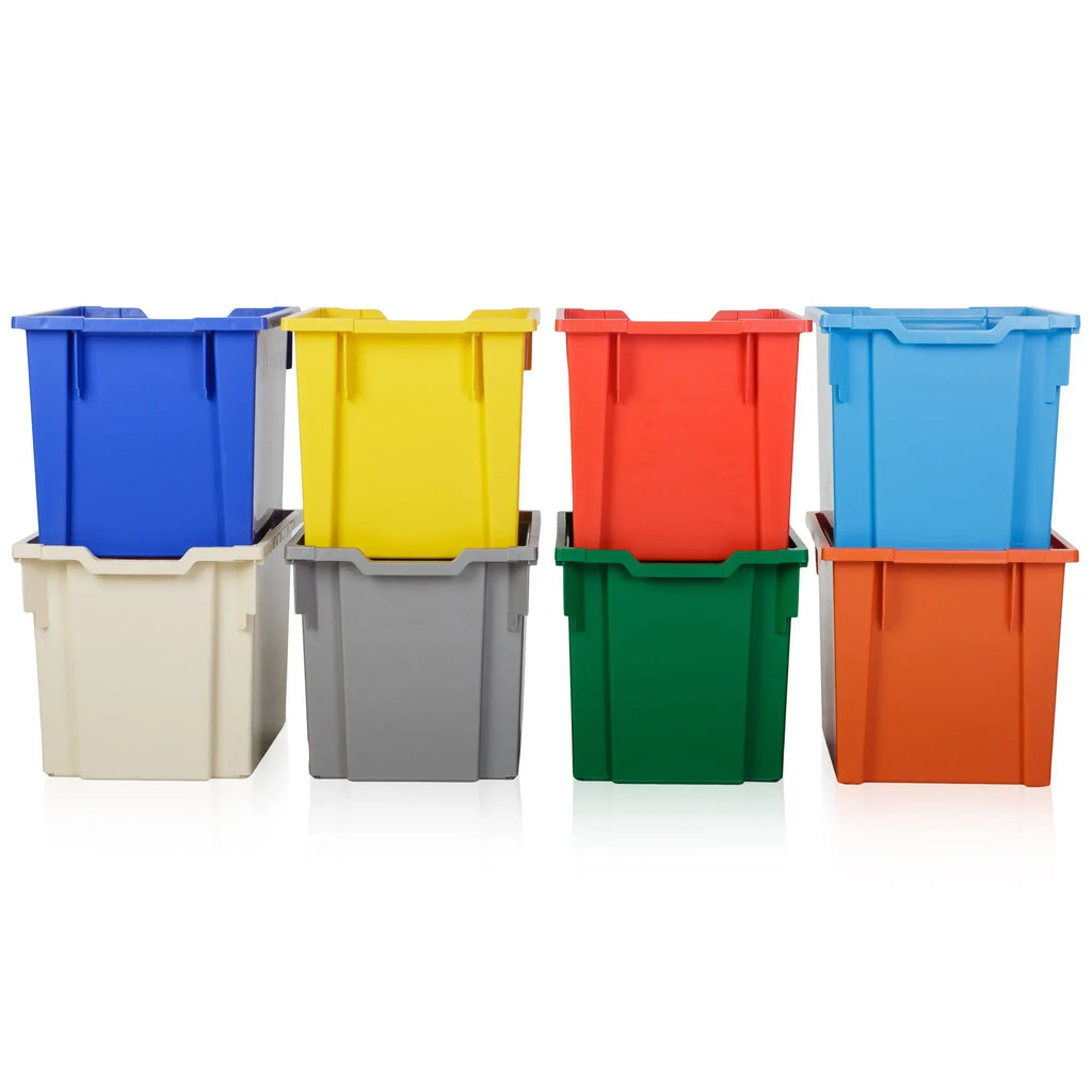 Pack 5 Jumbo Stack Store 30 Litre Plastic Storage Boxes