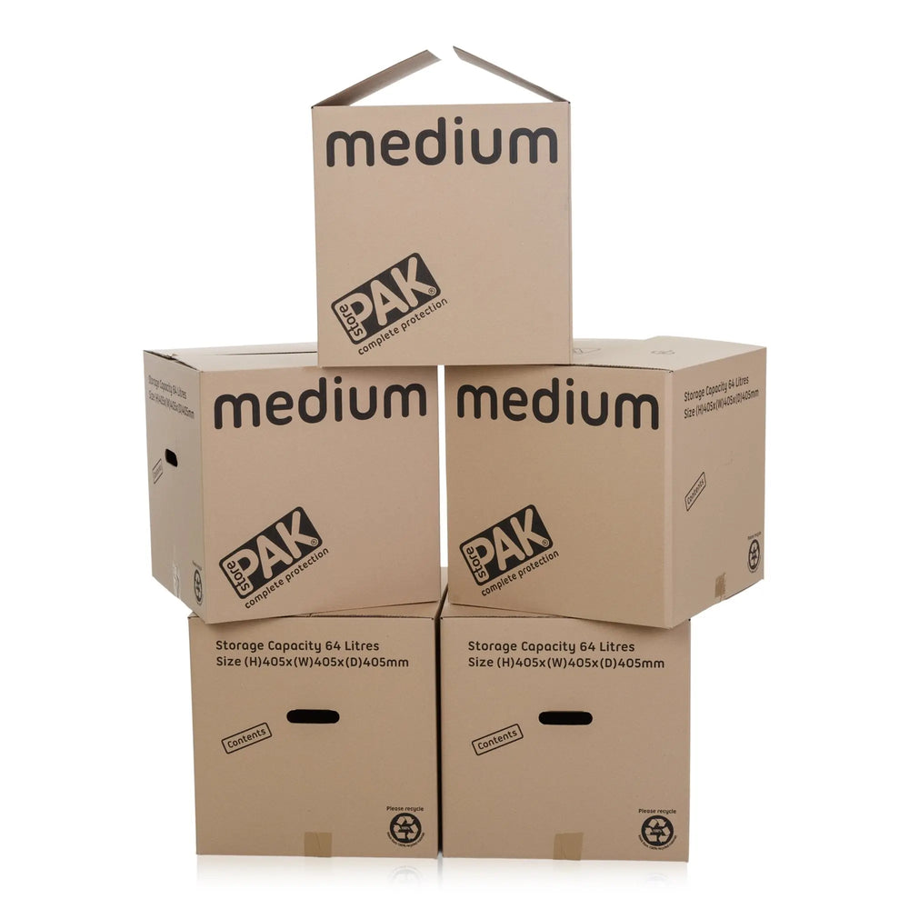 Pack of 5 - Medium Cardboard Packing Boxes StorePak