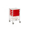 Classic Medical Trolley with 4 Trays & 1 Deep Wire Basket Gratnells