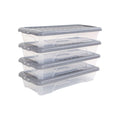 Pack of 4 - 35 Litre Nice Plastic Boxes with Lids - Clear Lid Wham Storage
