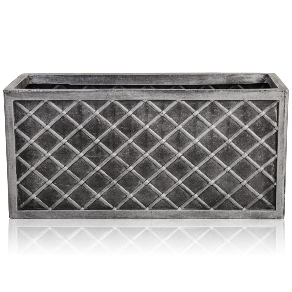 Lazio Pewter Effect Trough Planter