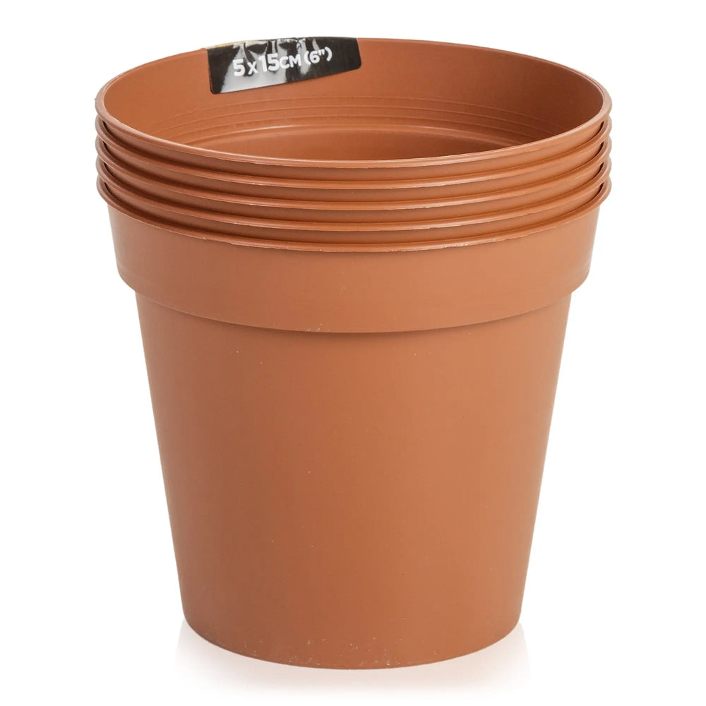 Set of 5 - 10cm Terracotta Grow Pots Strata