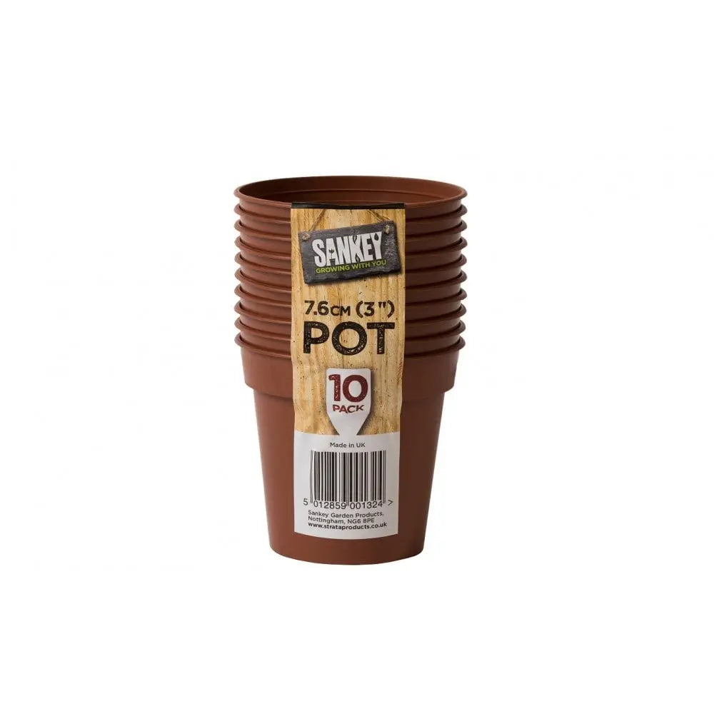 Set of 10 - 7.6cm Terracotta Grow Pots Strata