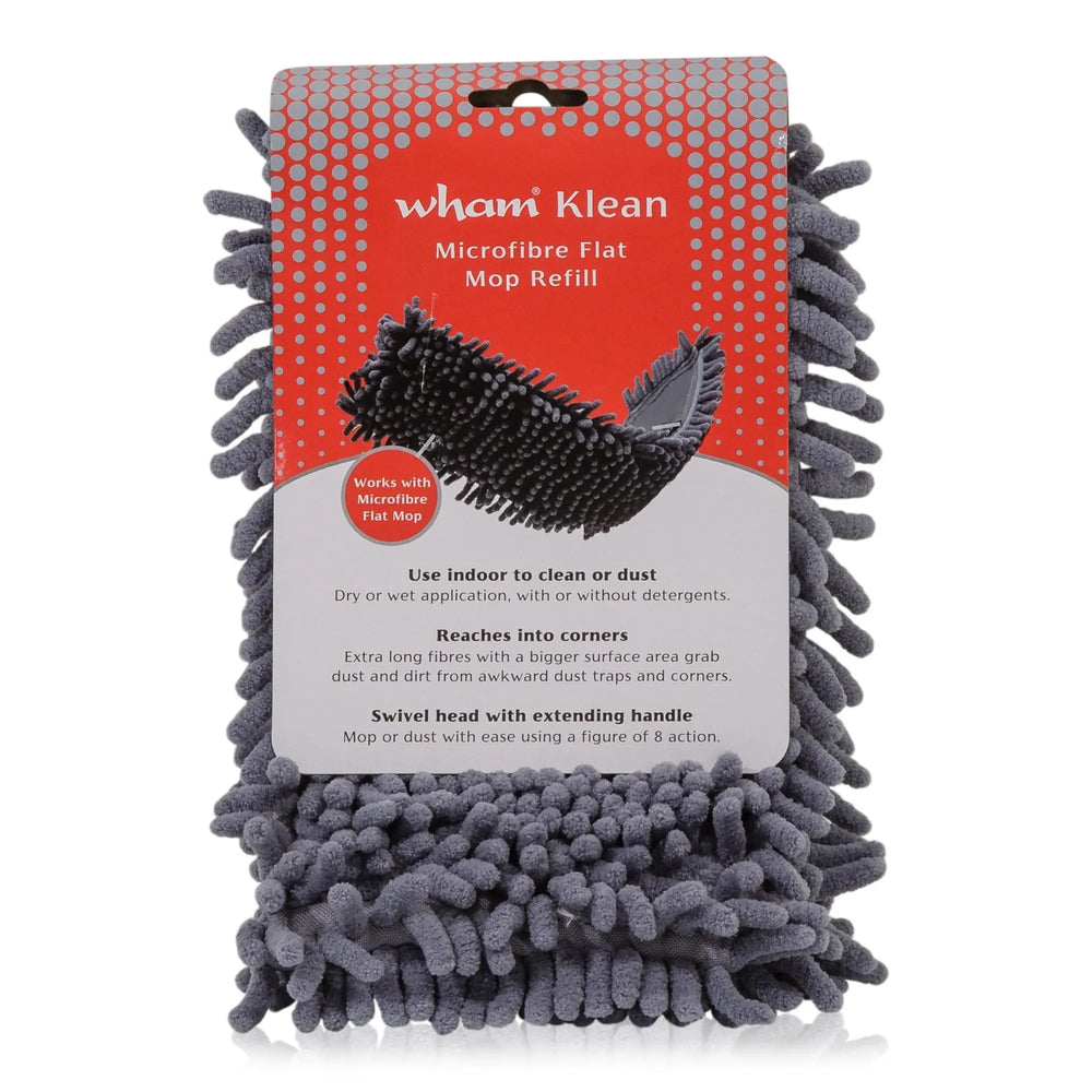 Klean Microfibre Noodle Flat Mop Head Refill Wham Storage