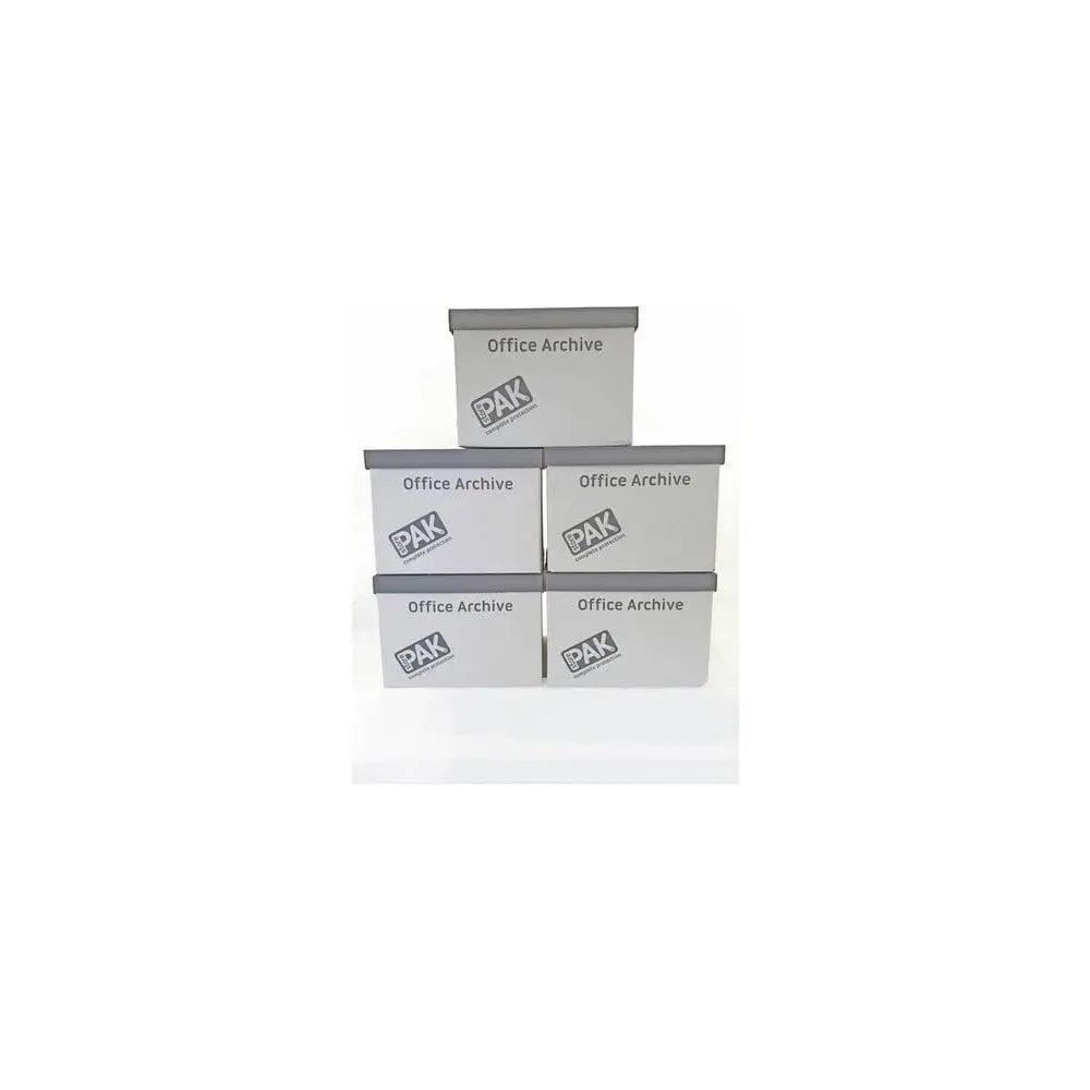 Pack of 5 - White Archive Cardboard Boxes StorePak