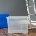 Pack of 4 - 80 Litre Crystal Plastic Storage Box with Lid