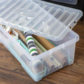Pack of 3 - 62 Litre Crystal Plastic Storage Boxes with Lids Wham Storage