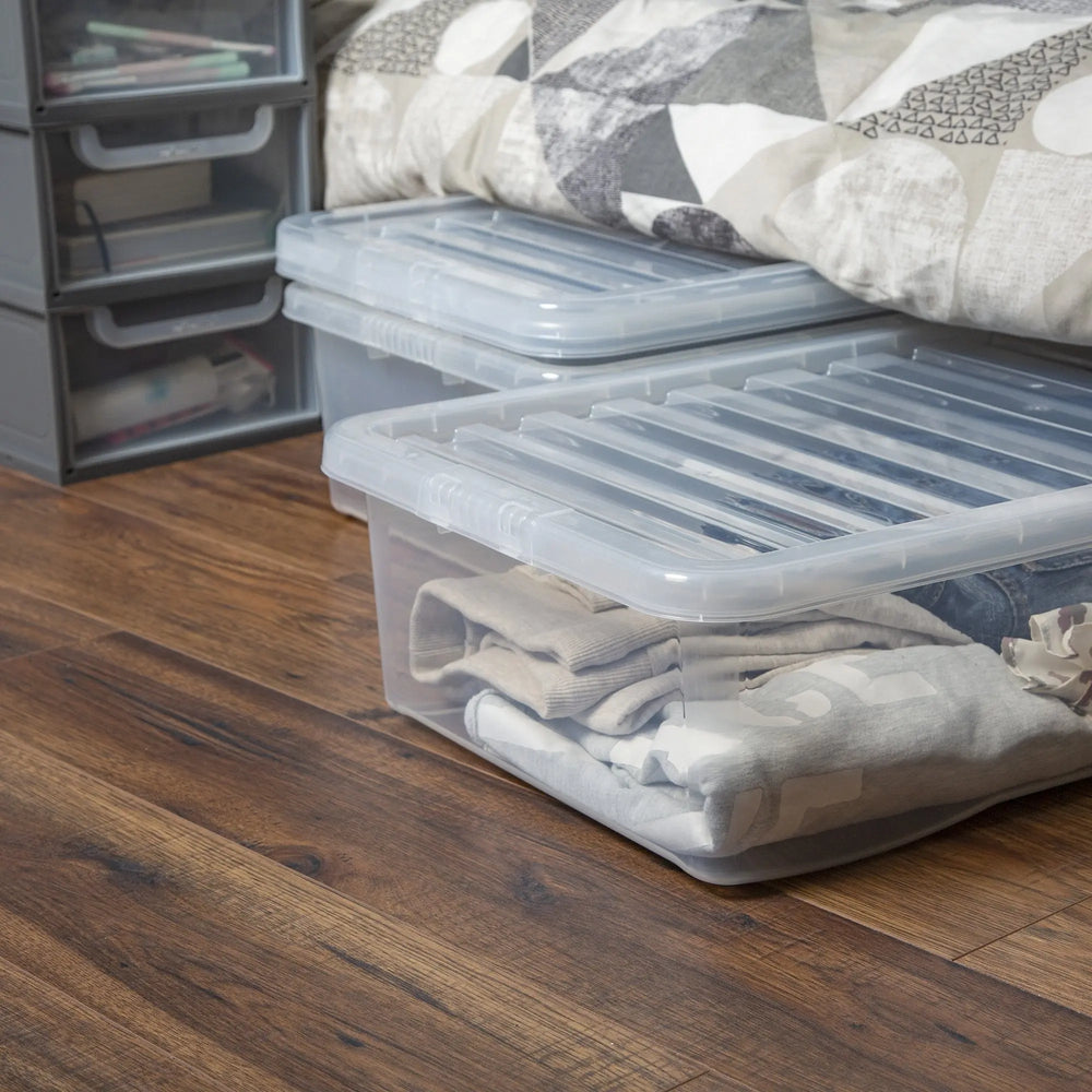 Pallet Deal x 110 - 42 Litre Under Bed Plastic Storage Boxes with Lids Wham Storage