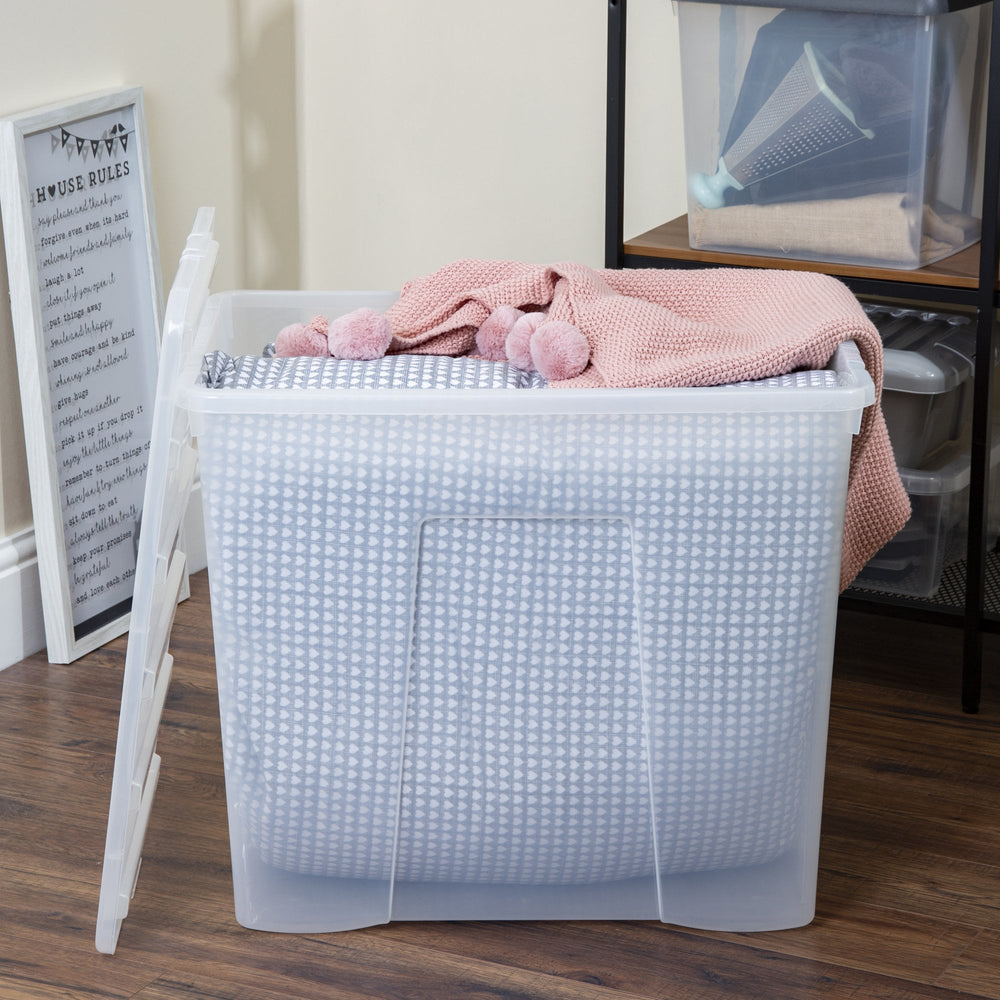 Pallet Deal x 36 - 160 Litre Super Large Crystal Plastic Storage Boxes with Lids