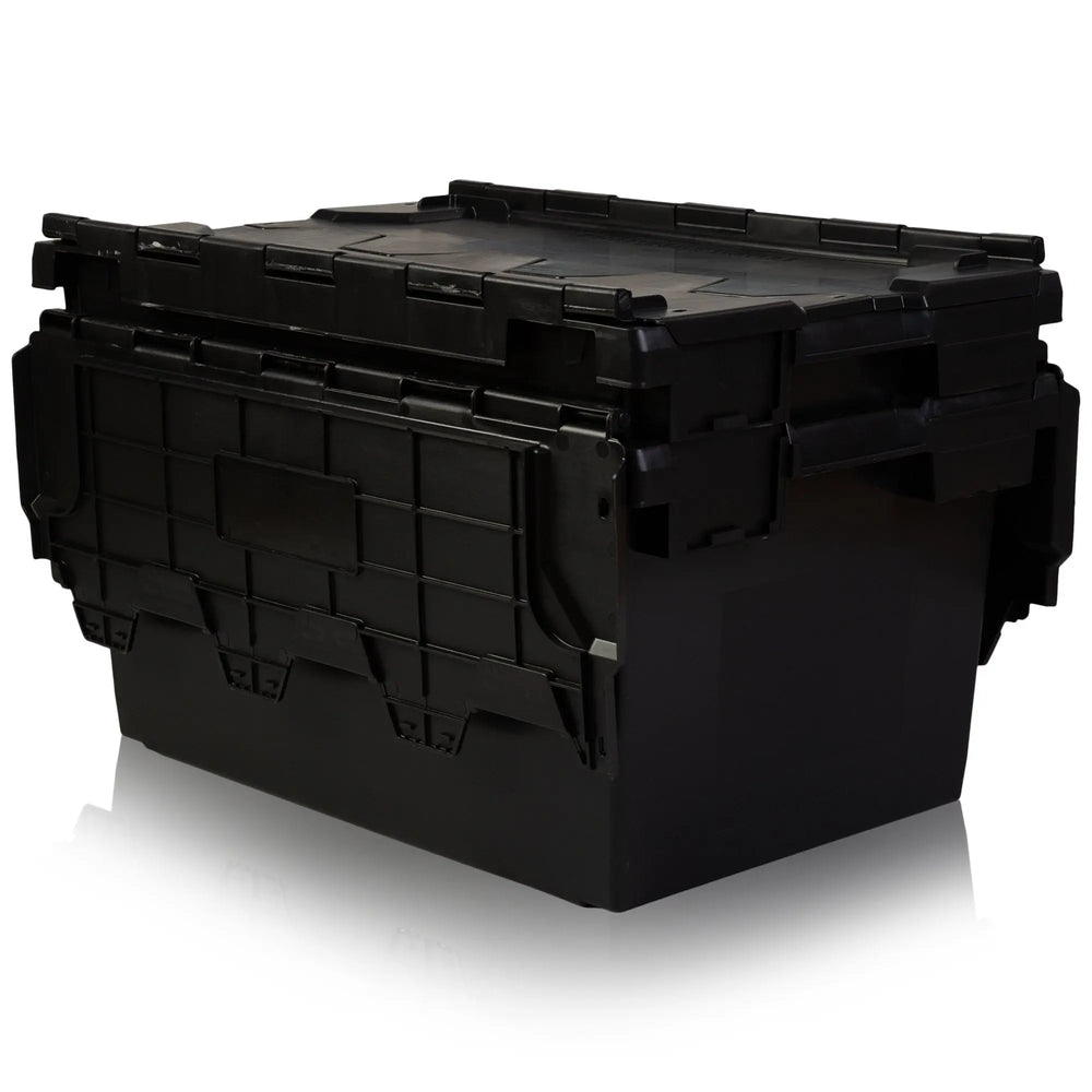 Pack of 2 - 80 litre Large Attached Lid Boxes Counter