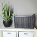 Medium Urban Style Plastic Storage Basket with Lid