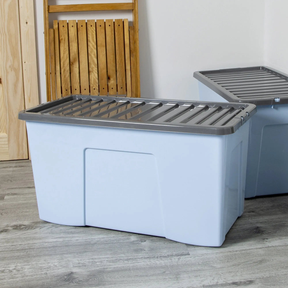 110 Box 110l Blue XL Storage Box & Lid | 3 Pack | Plastic Box Shop