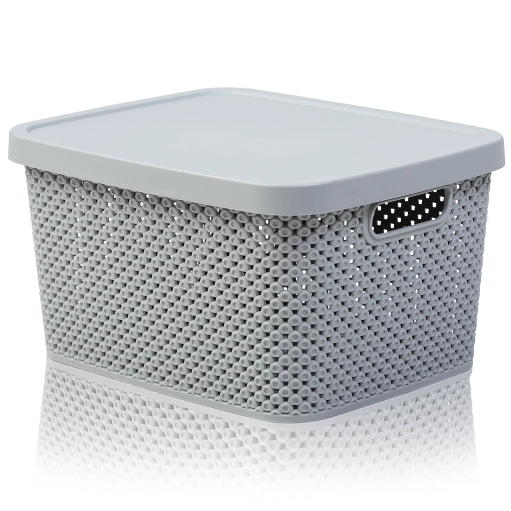 7 Litre Diamond Design Plastic Storage Box with Lid Hobby Life