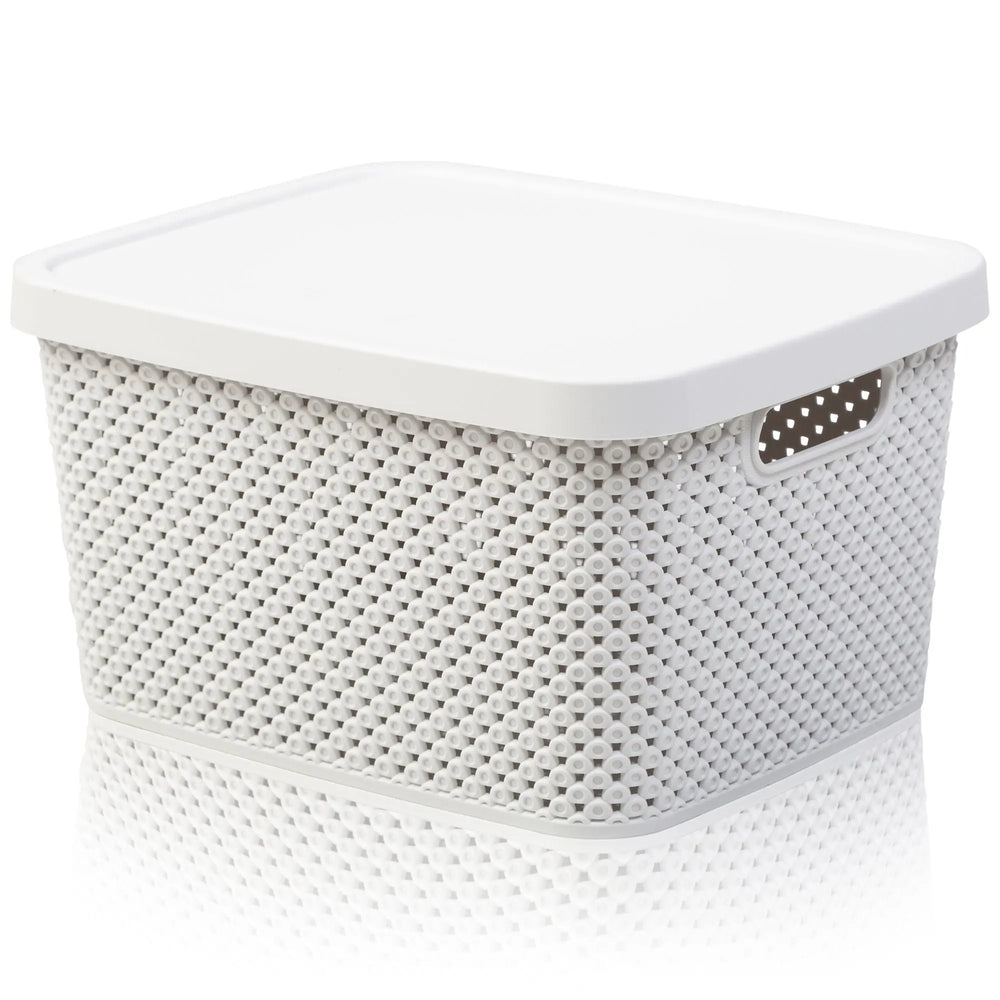 7 Litre Diamond Design Plastic Storage Box with Lid Hobby Life