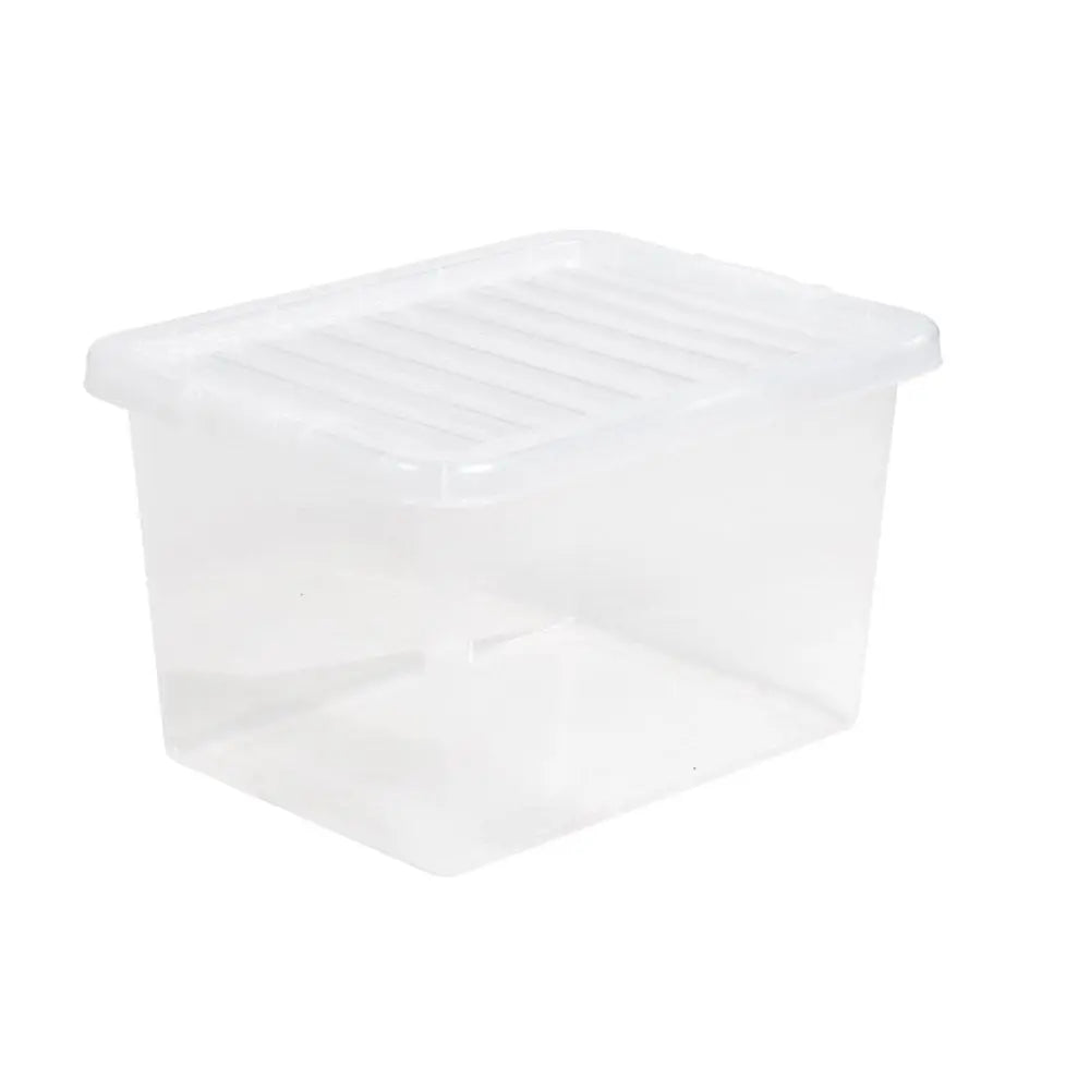Pallet Deal x 100 - 25 Litre Crystal Plastic Storage Boxes with Lids Wham Storage