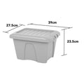 Pack of 4 - 14 Litre Home Upcycled Plastic Box with Lid Wham Storage