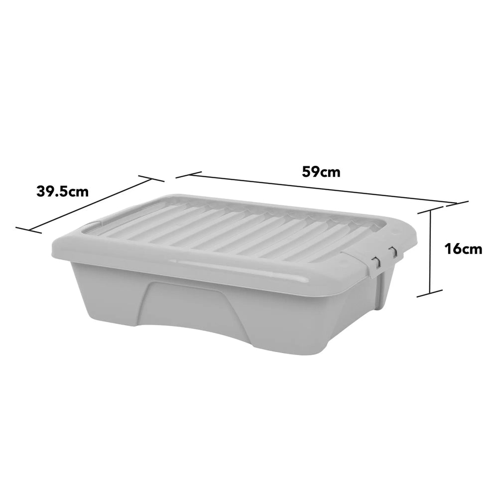 Pack of 5 - 22 Litre Home Upcycled Plastic Box with Lid Wham Storage