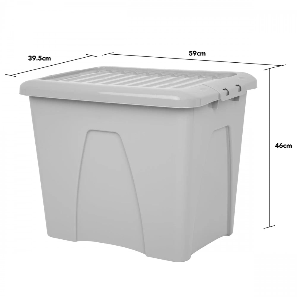 Pack of 3 - 75 Litre Home Upcycled Plastic Box with Lid Wham Storage
