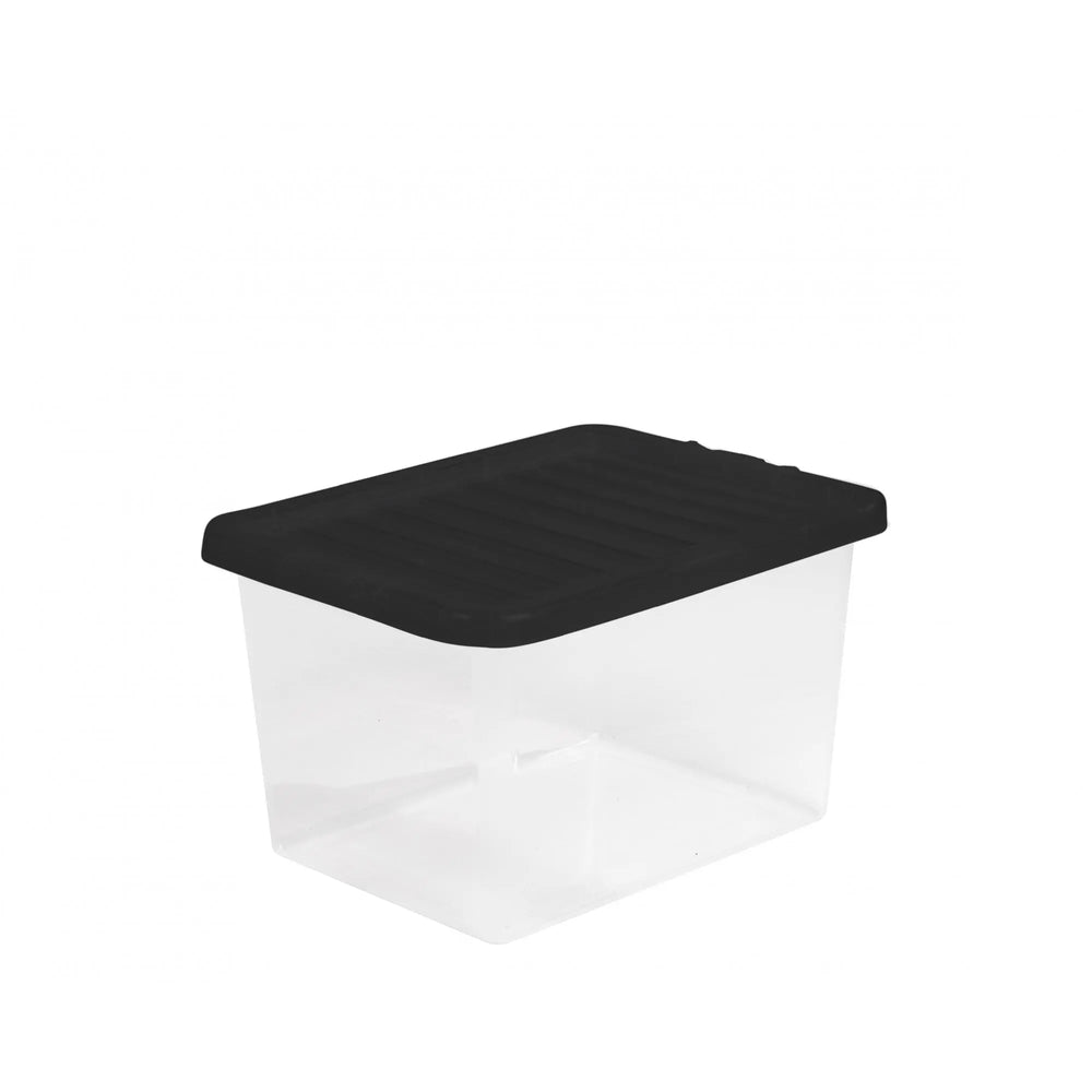 Pallet Deal x 100 - 25 Litre Crystal Plastic Storage Boxes with Lids Wham Storage