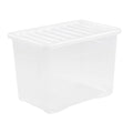 Pallet Deal x 150 - 80 Litre Crystal Plastic Storage Boxes with Lids Wham Storage