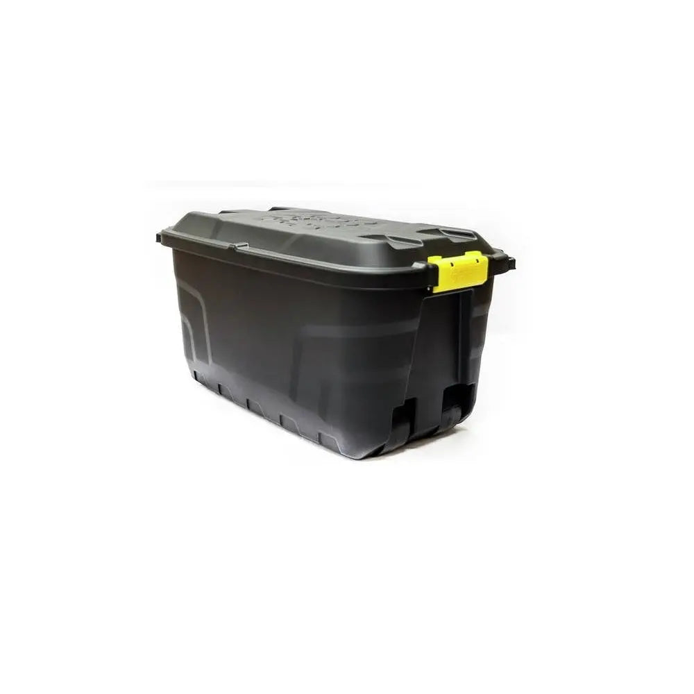 110 Litre Premium Quality Lockable Plastic Box with Clip on Lid and Wheels Strata