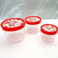 Set of 3 - Shallow Round Airtight Plastic Food Box with Screw Top Lid Hobby Life