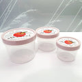 Set of 3 - Shallow Round Airtight Plastic Food Box with Screw Top Lid Hobby Life