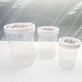 Set of 3 - Tall Airtight Round Plastic Food Storage Container with Screw Top Lid