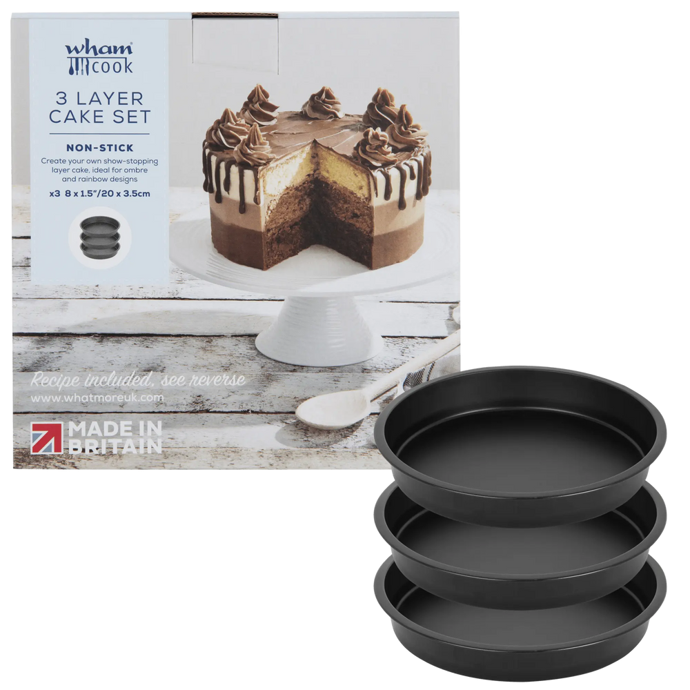 Wham Cook 3 Layer Rainbow Cake Set 20cm Deep Wham Cook