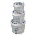 Set of 3 - Shallow Round Airtight Plastic Food Box with Screw Top Lid Hobby Life