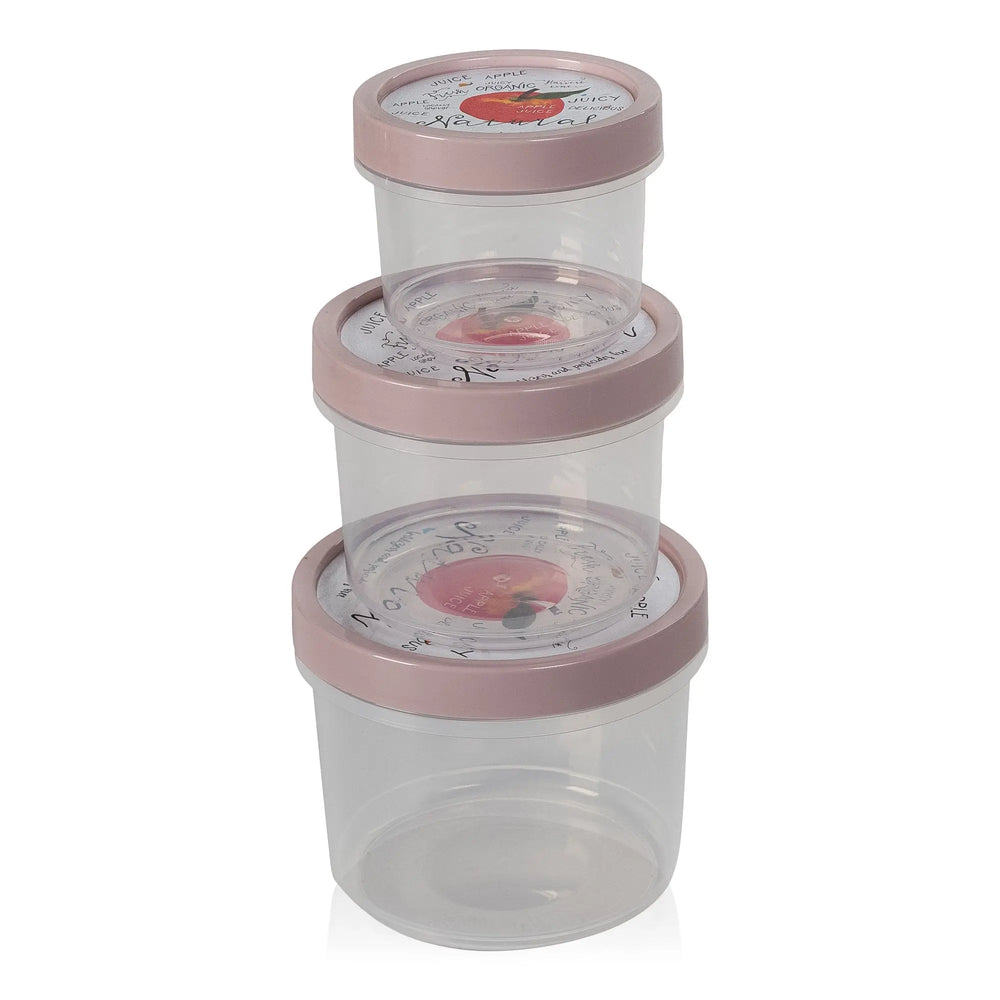 Set of 3 - Shallow Round Airtight Plastic Food Box with Screw Top Lid Hobby Life