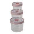 Set of 3 - Shallow Round Airtight Plastic Food Box with Screw Top Lid Hobby Life