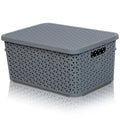 10 Litre Rattan Style Plastic Box with Lid Hobby Life