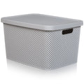 19 Litre Diamond Design Plastic Storage Box with Lid Hobby Life