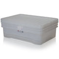 Pack of 3 - 46 Litre Crystal Plastic Storage Box with Lid Wham Storage