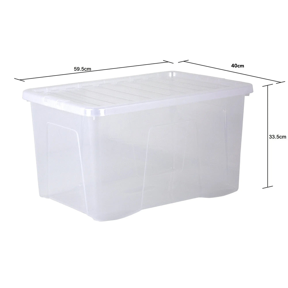 Pallet Deal x 150 - 60 Litre Crystal Plastic Storage Boxes with Lids Wham Storage