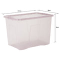 Pack of 4 - 80 Litre Crystal Plastic Storage Box with Lid
