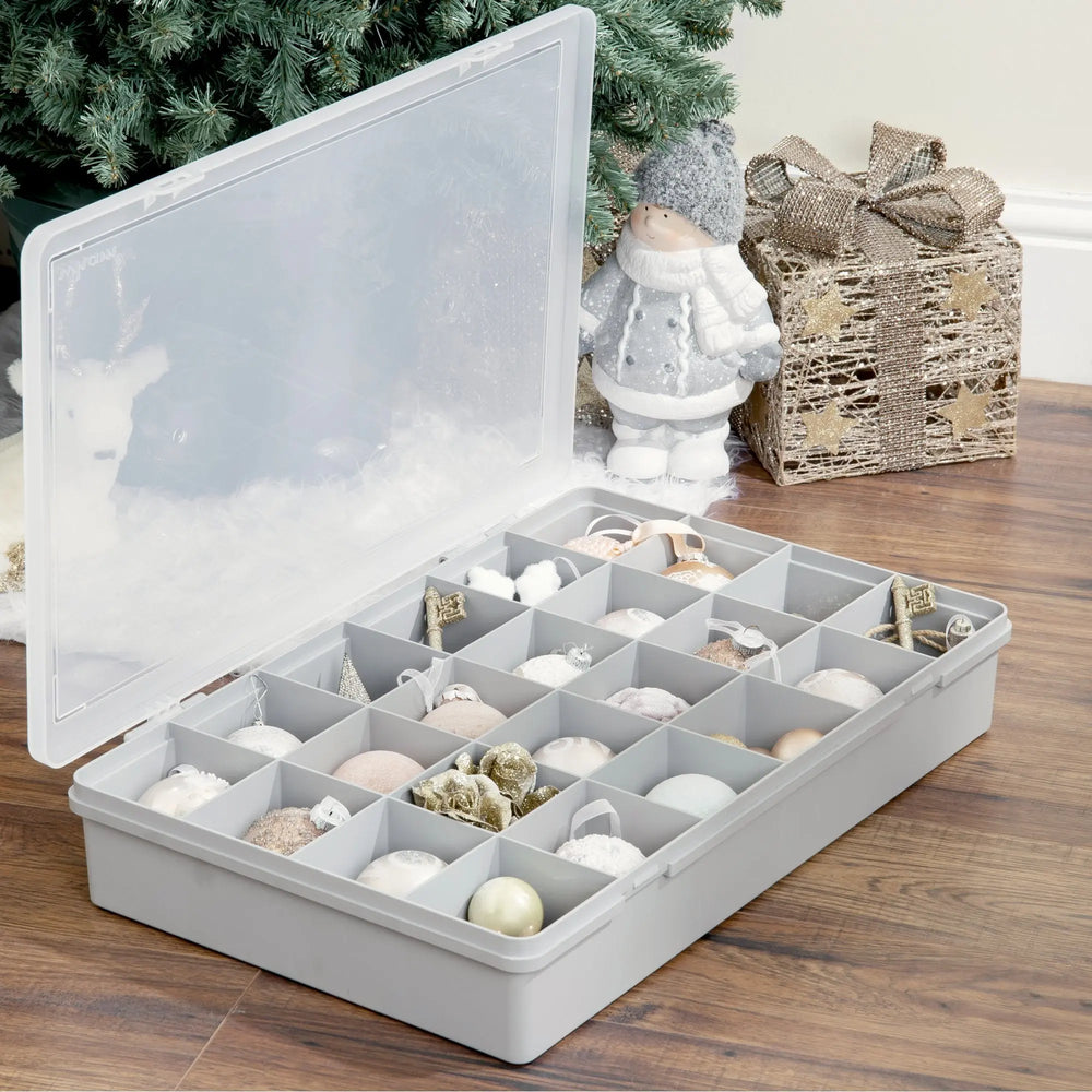 Large Organiser Box 7.01 with 24 Dividers Clear/Clear   13803 Wham Storage