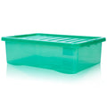 Pack of 5 - 32 Litre Crystal Under Bed Plastic Storage Boxes with Lids