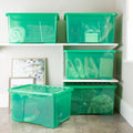 Pack of 5 - 60 Litre Large Crystal Plastic Boxes with Lids
