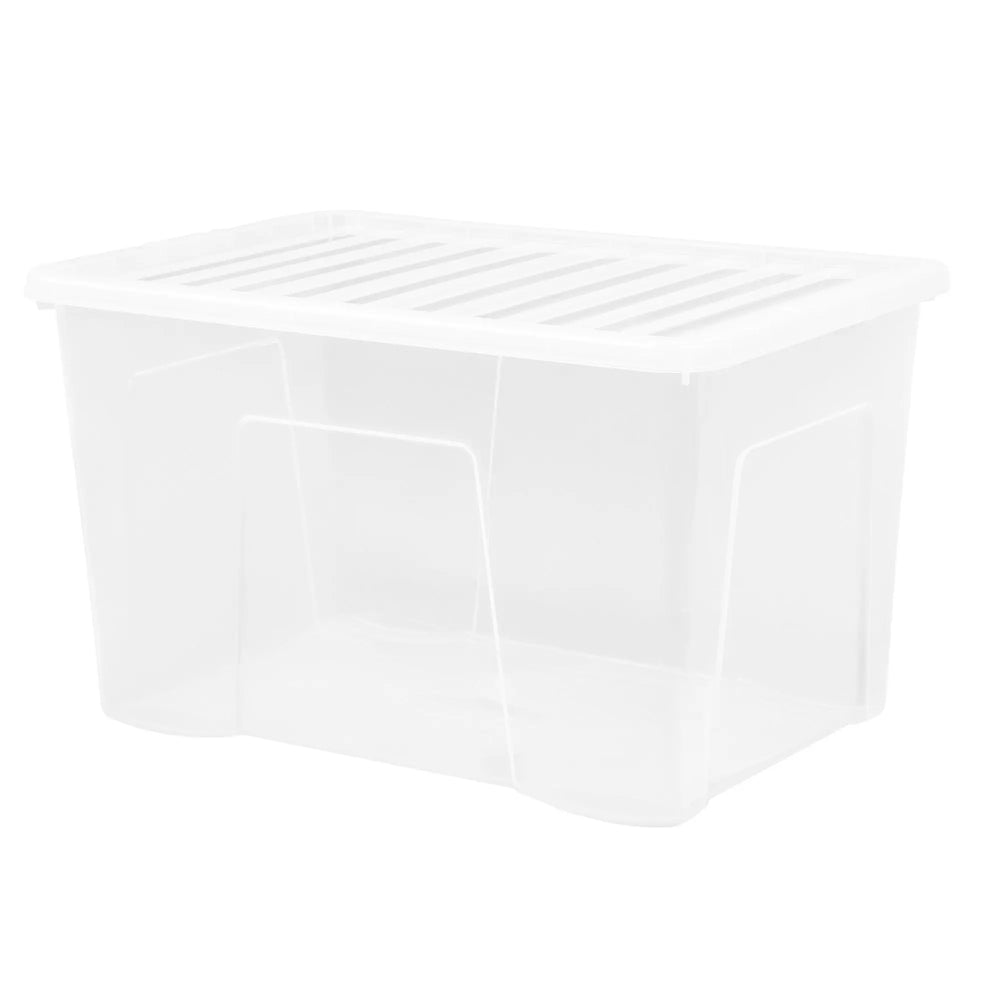 Pallet Deal x 90 - 102 Litre Crystal Plastic Storage Boxes with Lids Wham Storage