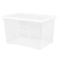 Pallet Deal x 90 - 102 Litre Crystal Plastic Storage Boxes with Lids Wham Storage