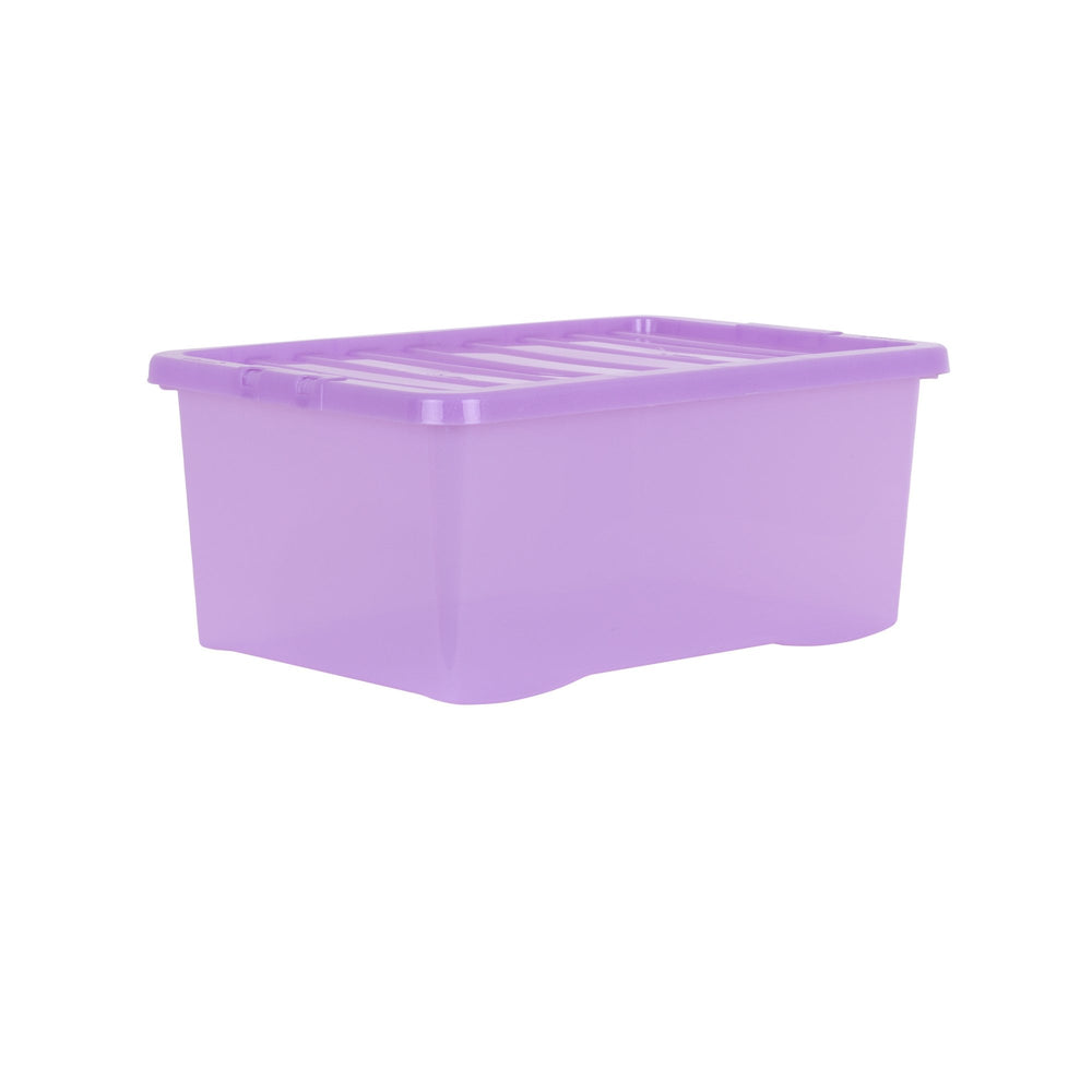 Pack of 5 - 45 Litre Crystal Sparkle Plastic Storage Boxes and Lids