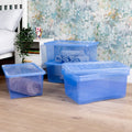 Pack of 5 - 45 Litre Crystal Sparkle Plastic Storage Boxes and Lids