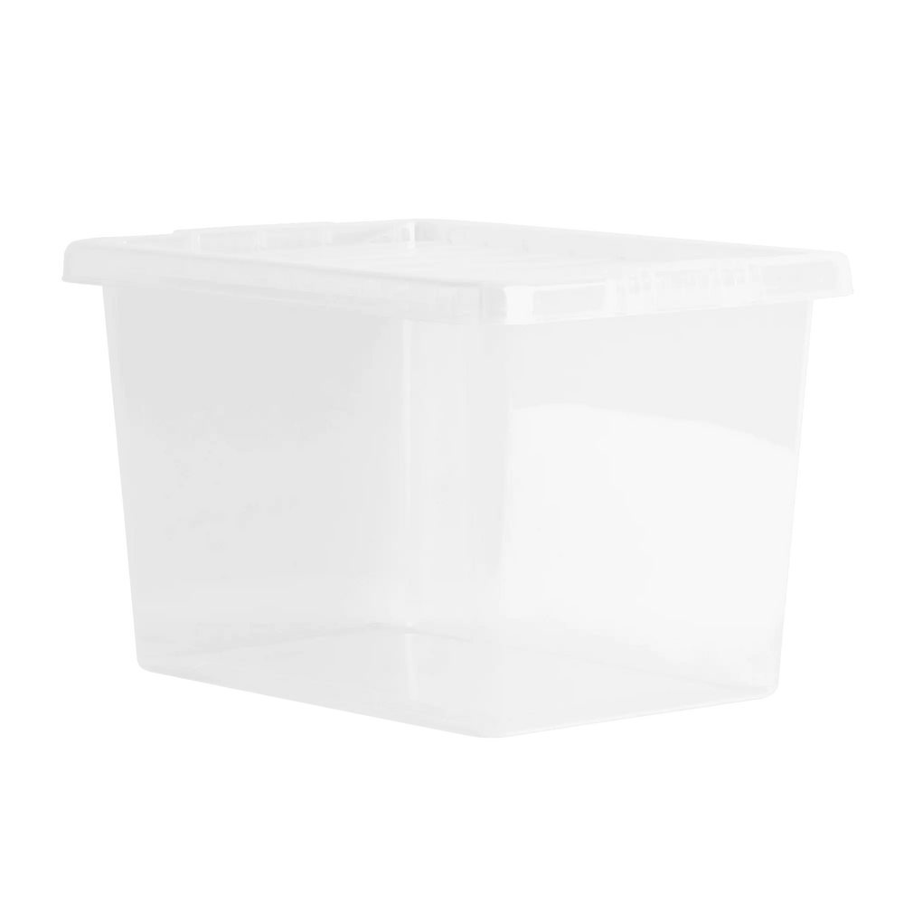 Pack of 5 - 20 Litre Crystal Plastic Storage Boxes and Lids Wham Storage