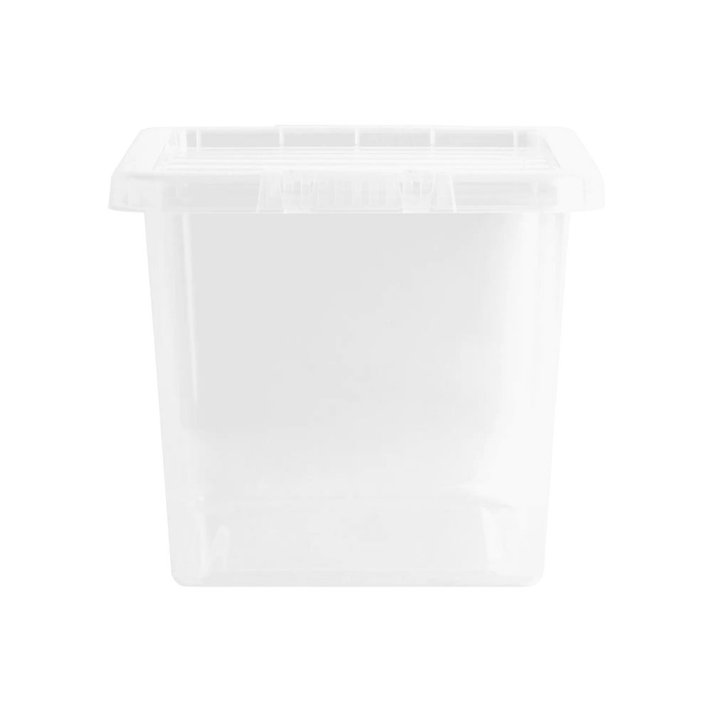 Pack of 5 - 20 Litre Crystal Plastic Storage Boxes and Lids Wham Storage
